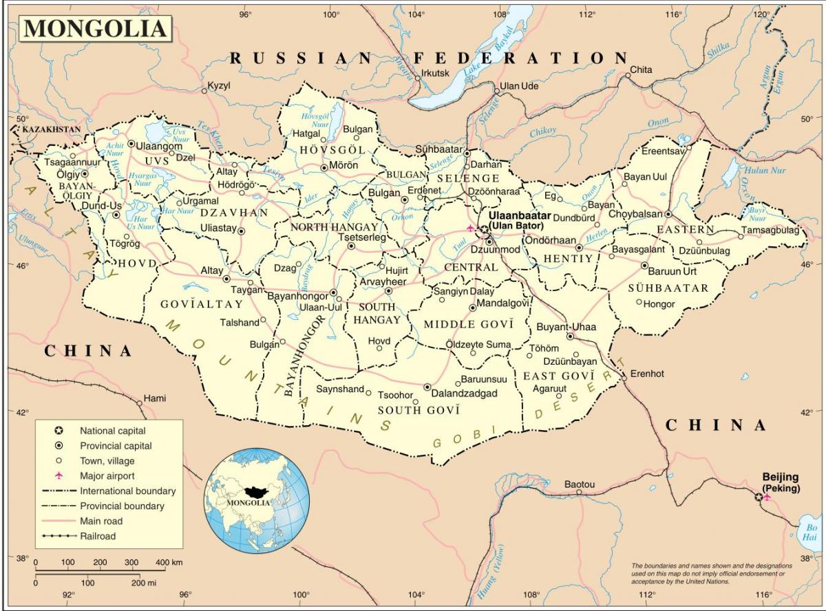 Mongolian maa kartta