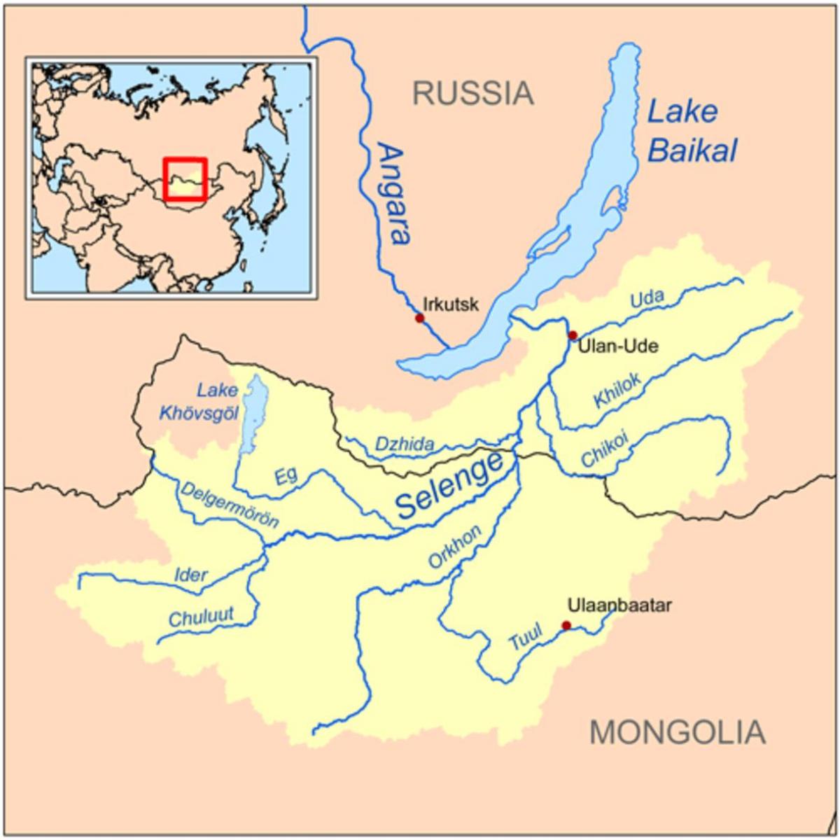 kartta-Mongolian river