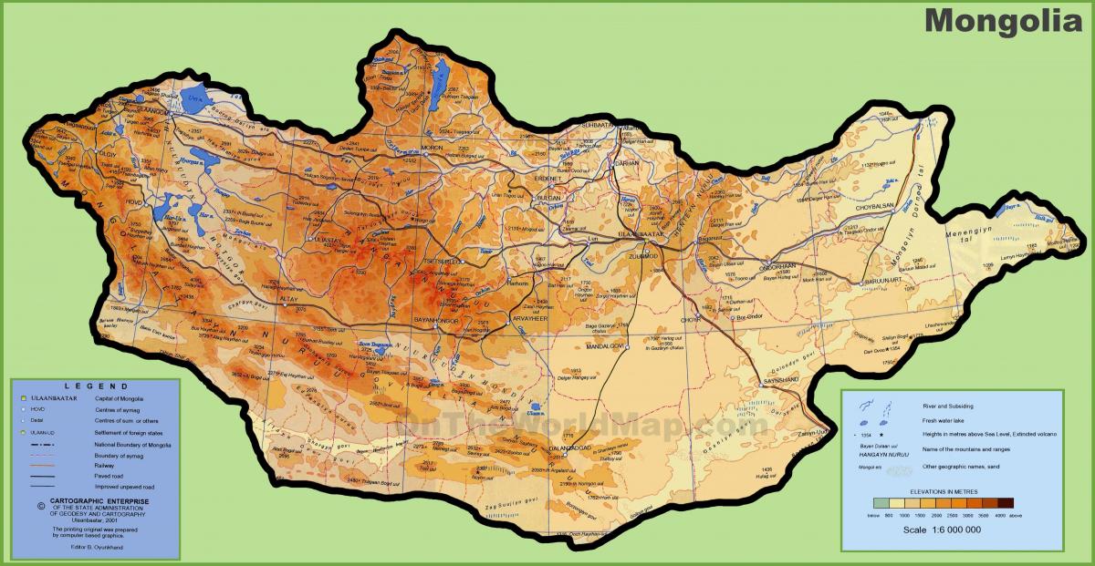 Mongolian kartta, sijainti