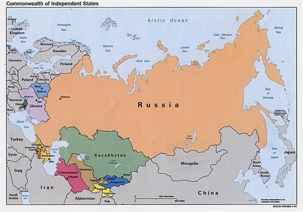 kartta venäjän ja Mongolian