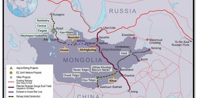 Mongolian rautateiden kartta