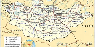 Mongolian turisti kartta